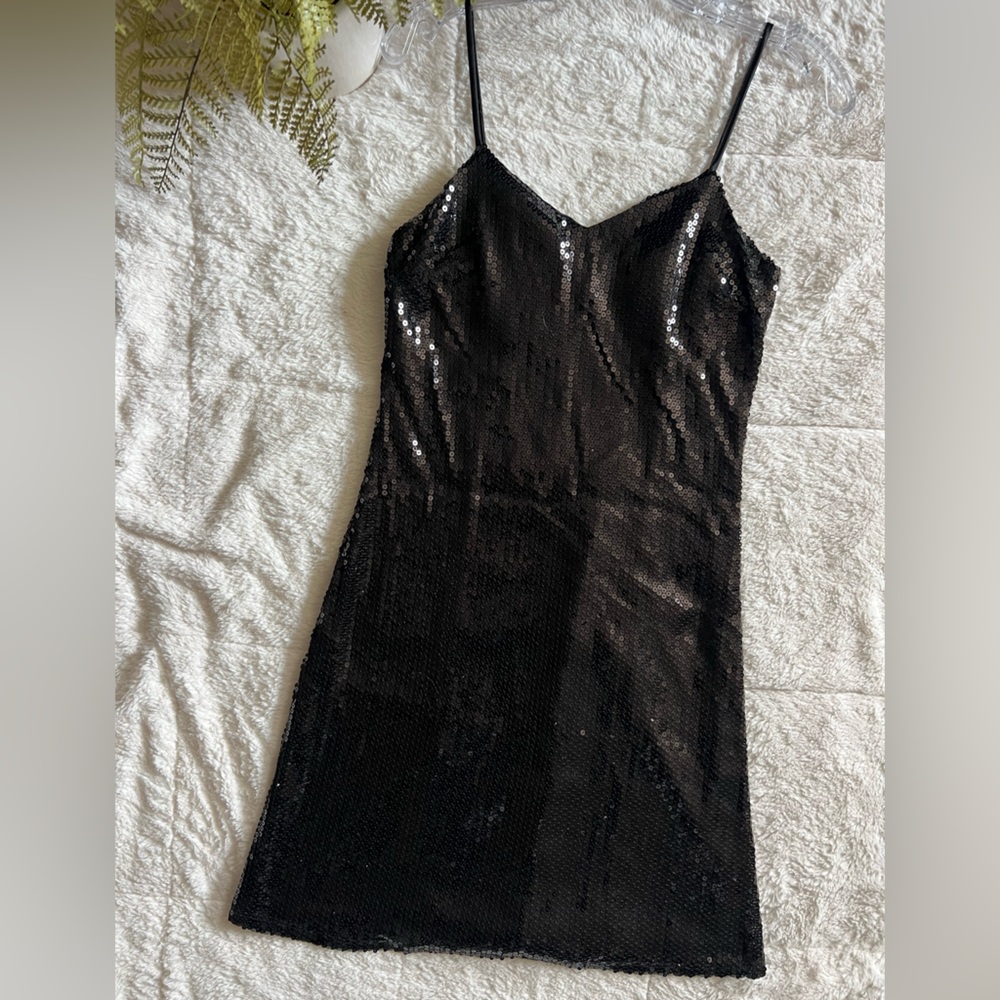 Napoli Mini Black Sequined Dress